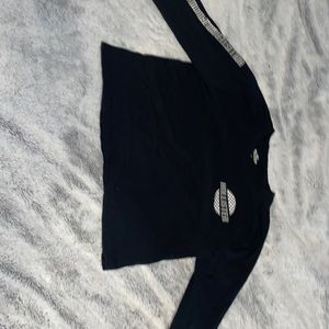 Hollister Cropped Black Long Sleeve Shirt Size XS